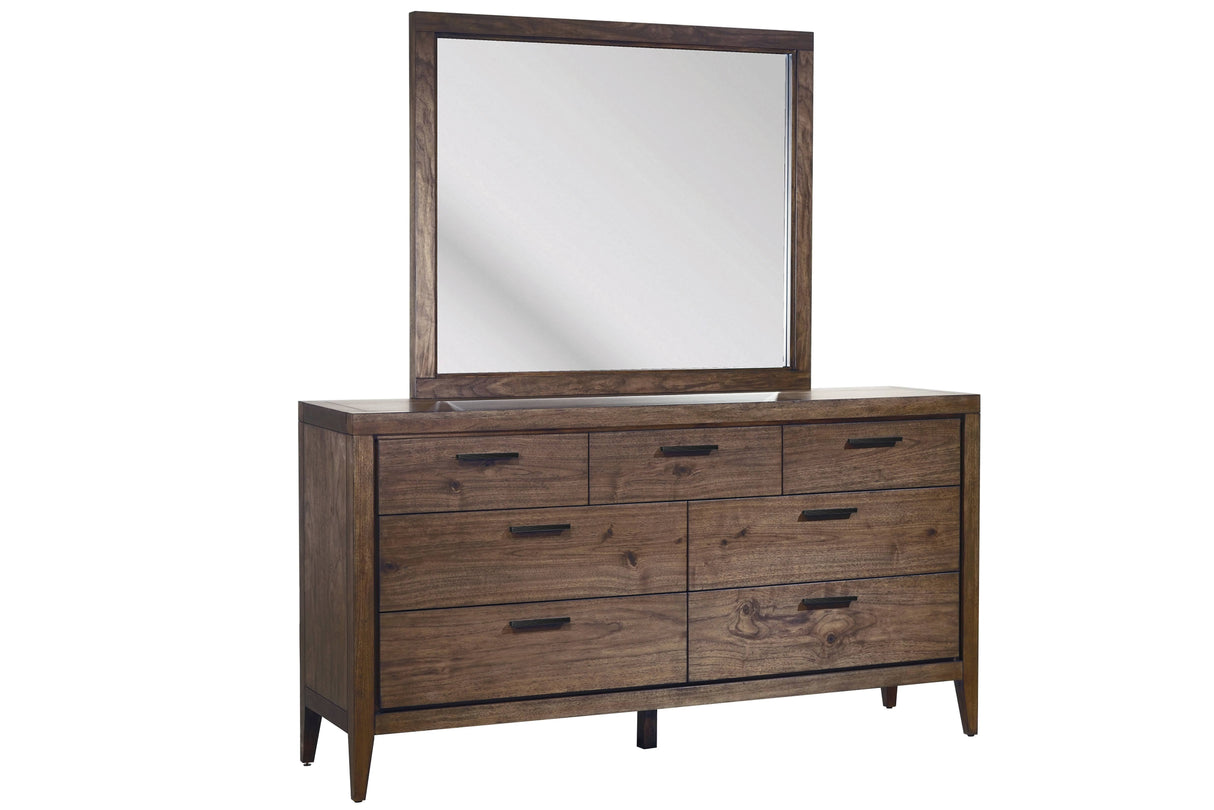 Boracay Beveled Glass Landscape Mirror in Wild Oats Brown by Modus Furniture at Eve Furniture