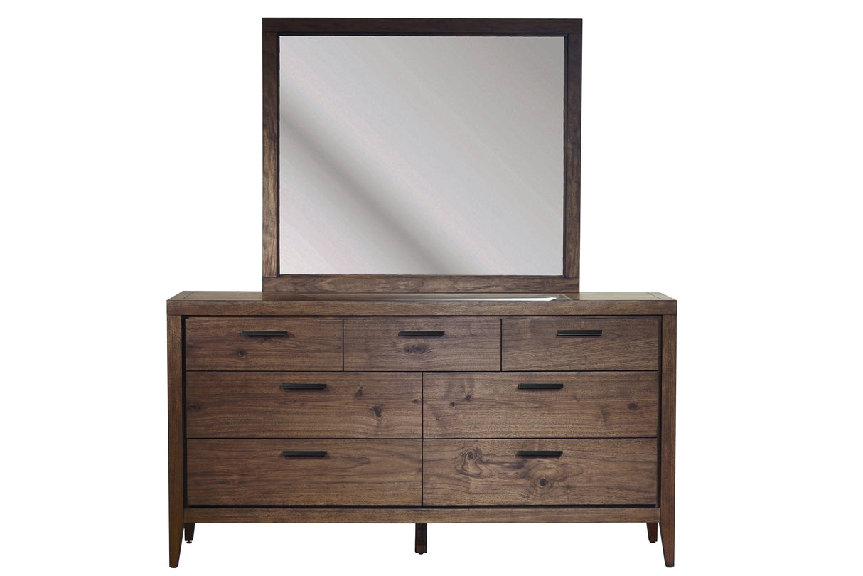 Boracay Beveled Glass Landscape Mirror in Wild Oats Brown by Modus Furniture at Eve Furniture