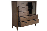 Boracay Five Drawer One Door Walnut Sweater Chest in Wild Oats Brown by Modus Furniture at Eve Furniture