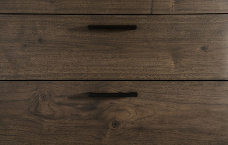 Boracay Five Drawer One Door Walnut Sweater Chest in Wild Oats Brown by Modus Furniture at Eve Furniture