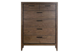Boracay Five Drawer Walnut Chest in Wild Oats Brown by Modus Furniture at Eve Furniture