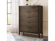 Boracay Five Drawer Walnut Chest in Wild Oats Brown by Modus Furniture at Eve Furniture
