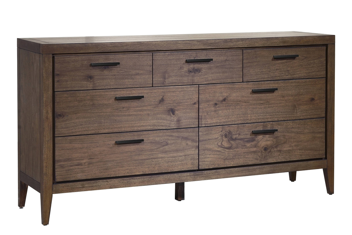 Boracay Seven Drawer Walnut Dresser in Wild Oats Brown by Modus Furniture at Eve Furniture