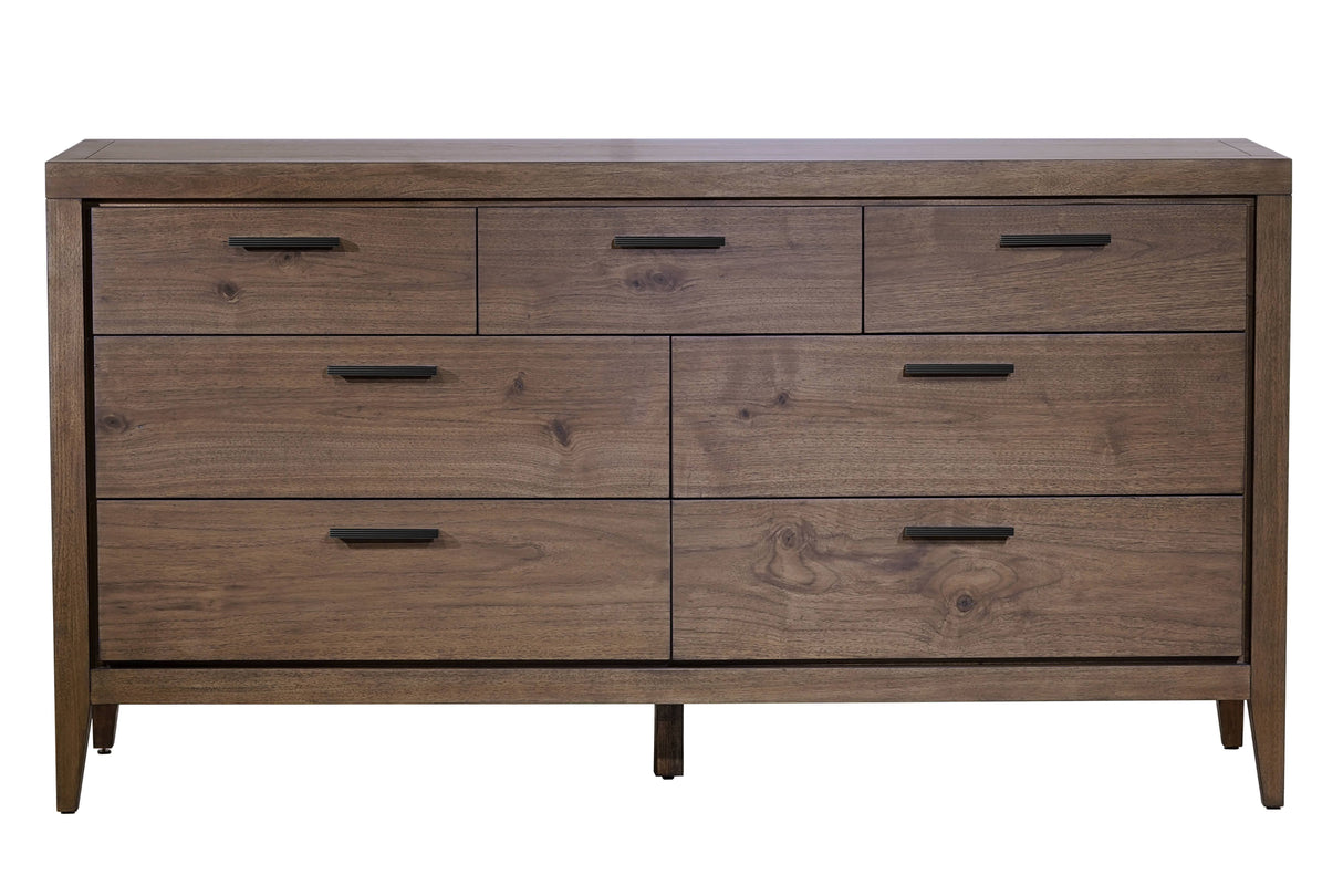 Boracay Seven Drawer Walnut Dresser in Wild Oats Brown by Modus Furniture at Eve Furniture