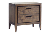 Boracay Two Drawer USB Charging Nightstand in Wild Oats Brown by Modus Furniture at Eve Furniture