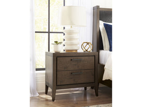 Boracay Two Drawer USB Charging Nightstand in Wild Oats Brown by Modus Furniture at Eve Furniture