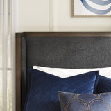 Boracay Upholstered Eastern King Wingback Storage Bed in Wild Oats Brown by Modus Furniture at Eve Furniture