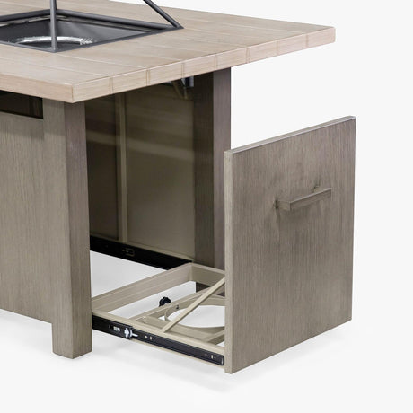 Bordeaux Brown Dining Table w/ Fire Pit & Cooler by Furniture of America at Eve Furniture