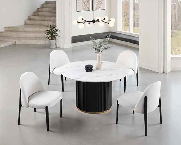 Borden Contemporary Black/White 5-Piece Dining Room Set by Furniture of America at Eve Furniture