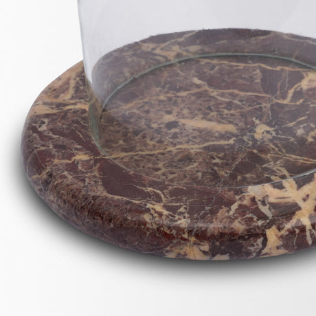 Bordo Red Marble w/ Glass Hurricane Candle Holder by Mercana at Eve Furniture