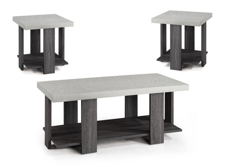 Boris Light Gray 3-Piece Coffee Table Set by Crown Mark at Eve Furniture