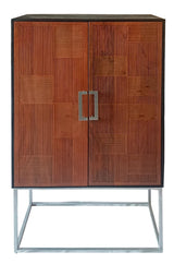 Borman Walnut and Black 2-door Bar Cabinet Wine Storage by Coaster at Eve Furniture
