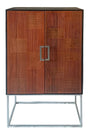 Borman Walnut and Black 2-door Bar Cabinet Wine Storage by Coaster at Eve Furniture