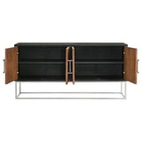 Borman Walnut and Black 4-Door Wooden Accent Cabinet by Coaster at Eve Furniture