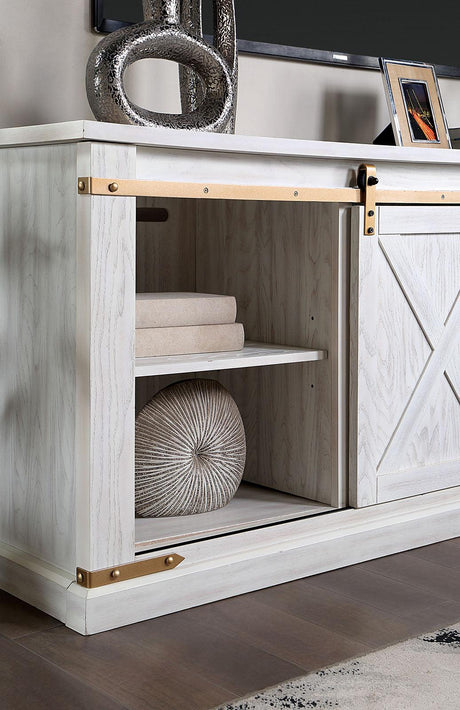 Borrego Antique White TV Console by Furniture of America at Eve Furniture