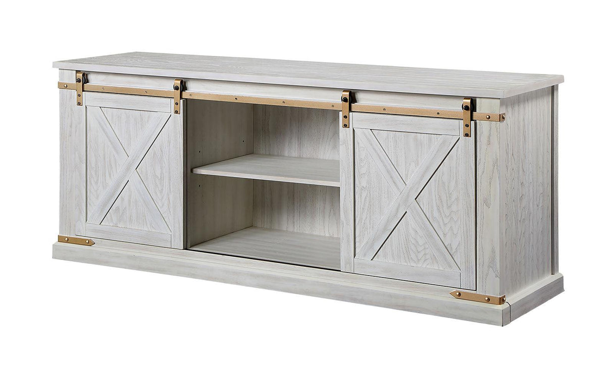 Borrego Antique White TV Console by Furniture of America at Eve Furniture