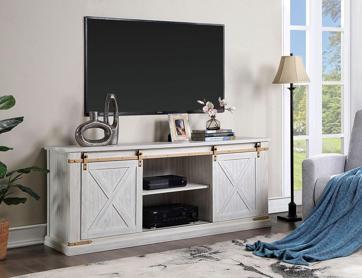 Borrego Antique White TV Console by Furniture of America at Eve Furniture