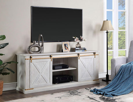 Borrego Antique White TV Console by Furniture of America at Eve Furniture