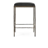 Bose Onyx Black Leather Counter Stool by Classic Home at Eve Furniture