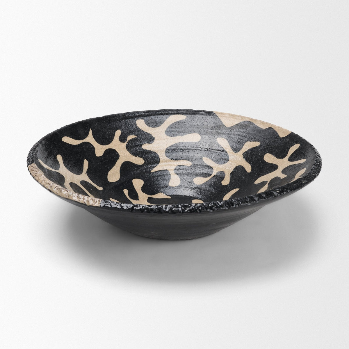 Bosma Black and Cream Ceramic Decorative Bowl by Mercana at Eve Furniture