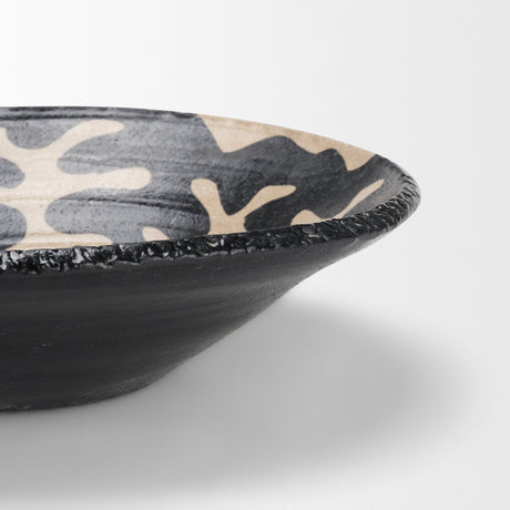 Bosma Black and Cream Ceramic Decorative Bowl by Mercana at Eve Furniture