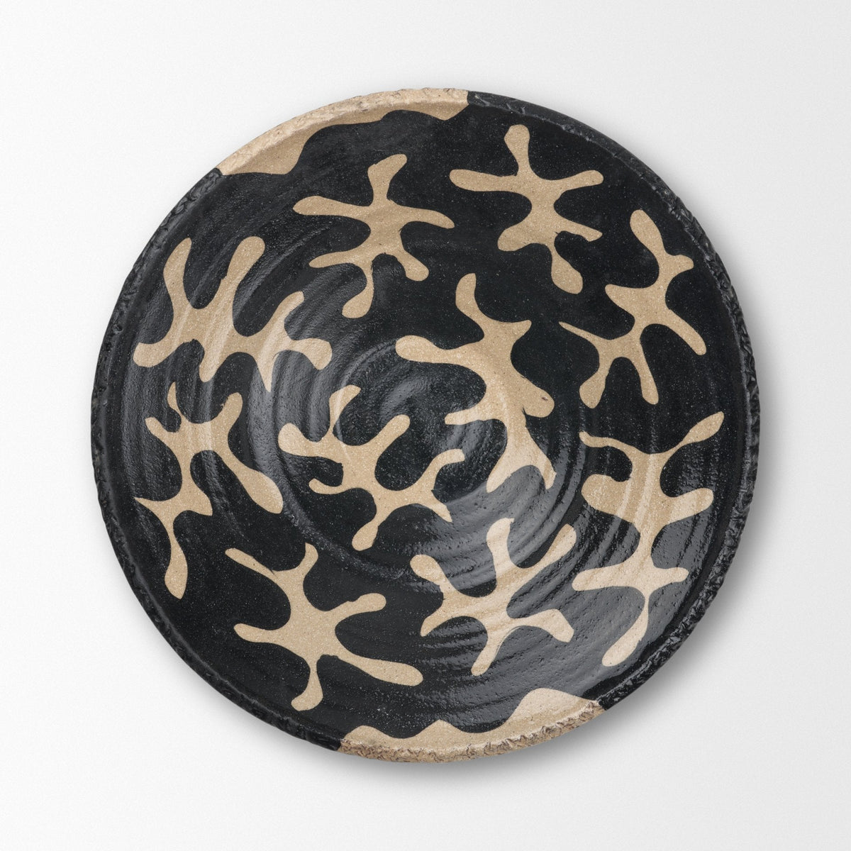 Bosma Black and Cream Ceramic Decorative Bowl by Mercana at Eve Furniture