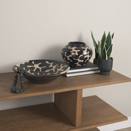 Bosma Black and Cream Ceramic Decorative Bowl by Mercana at Eve Furniture