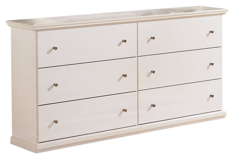 Bostwick Shoals Full Panel Bed with Dresser in White by Ashley at Eve Furniture