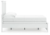 Bostwick Shoals Full Panel Bed with Mirrored Dresser and Nightstand in White by Ashley at Eve Furniture