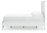 Bostwick Shoals Full Panel Bed with Mirrored Dresser, Chest and Nightstand in White by Ashley at Eve Furniture