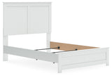 Bostwick Shoals Full Panel Bed with Mirrored Dresser, Chest and Nightstand in White by Ashley at Eve Furniture