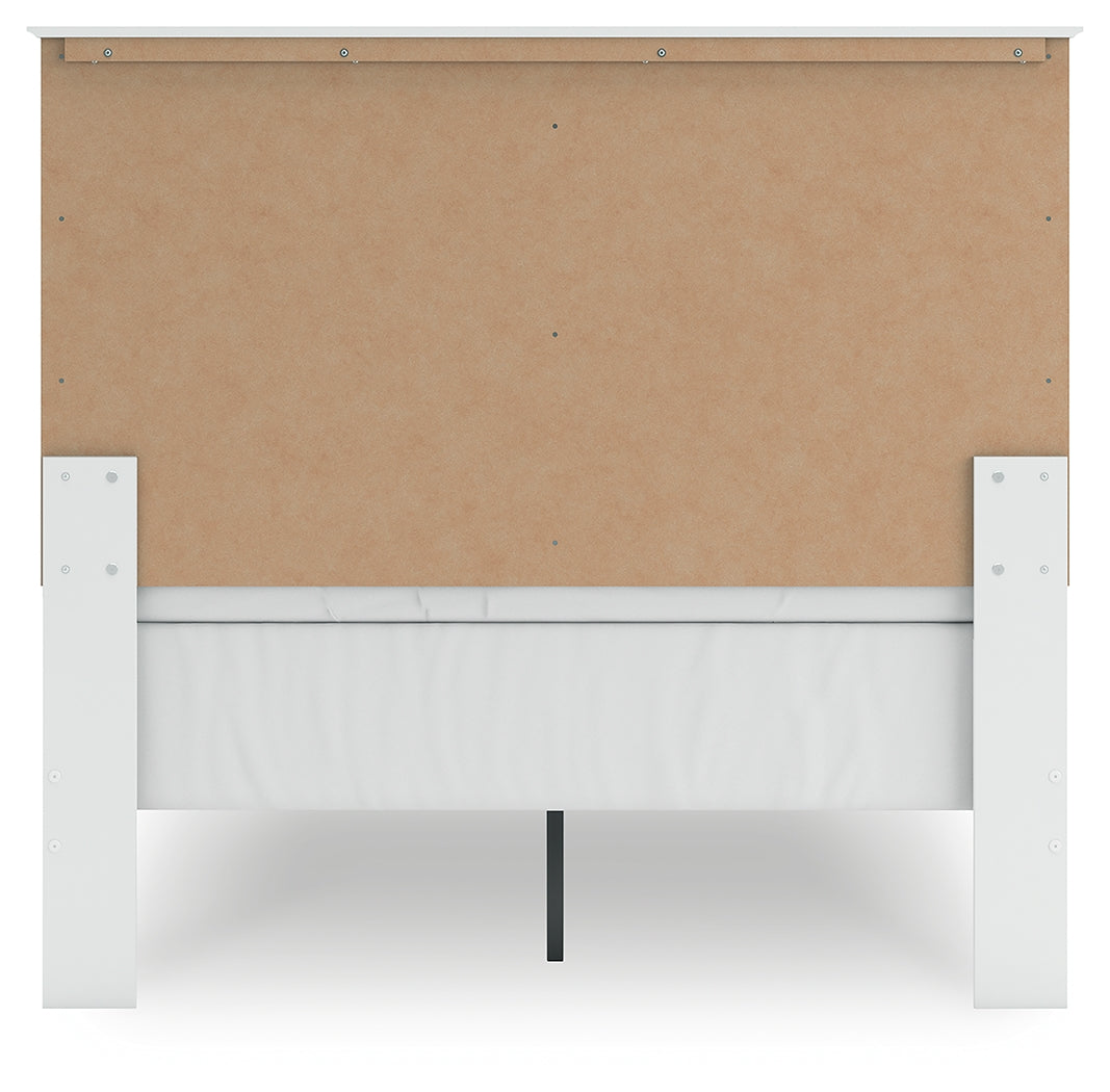 Bostwick Shoals Full Panel Bed with Mirrored Dresser in White by Ashley at Eve Furniture