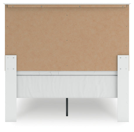 Bostwick Shoals Full Panel Bed with Mirrored Dresser in White by Ashley at Eve Furniture