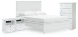 Bostwick Shoals Queen Panel Bed, Chest and 2 Nightstands by Ashley at Eve Furniture