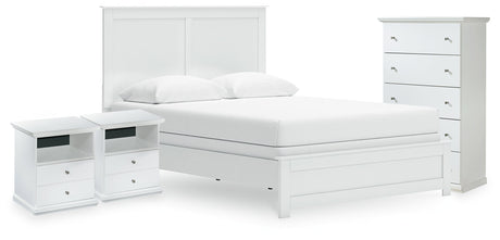 Bostwick Shoals Queen Panel Bed, Chest and 2 Nightstands by Ashley at Eve Furniture