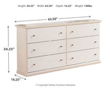 Bostwick Shoals Queen Panel Bed with Dresser in White by Ashley at Eve Furniture