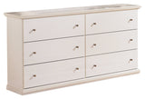 Bostwick Shoals Queen Panel Bed with Dresser in White by Ashley at Eve Furniture