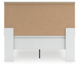 Bostwick Shoals Queen Panel Bed with Mirrored Dresser and Nightstand in White by Ashley at Eve Furniture