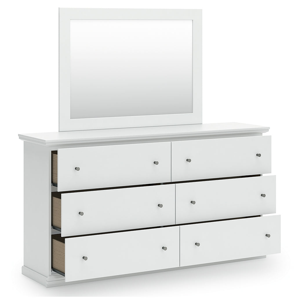 Bostwick Shoals White Dresser and Mirror by Ashley at Eve Furniture