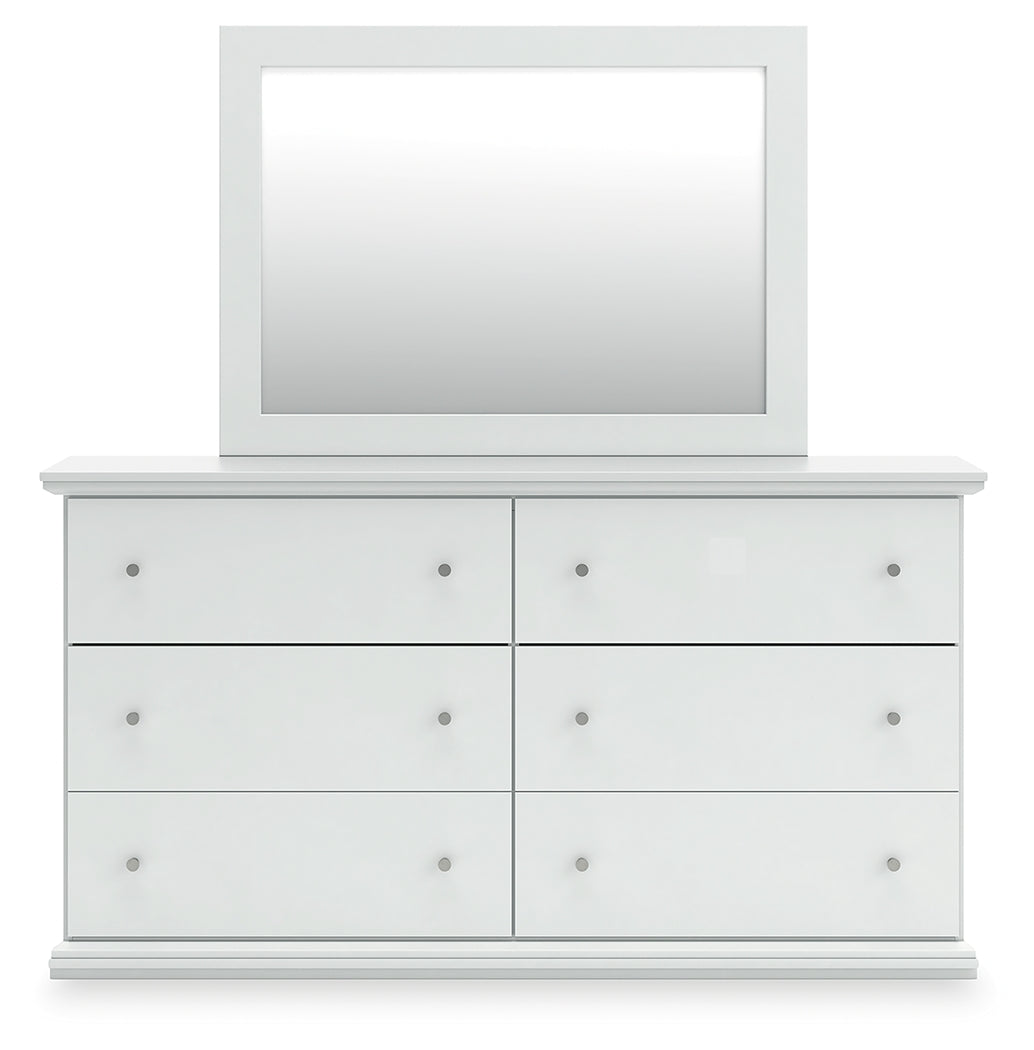 Bostwick Shoals White Dresser and Mirror by Ashley at Eve Furniture