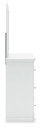 Bostwick Shoals White Dresser and Mirror by Ashley at Eve Furniture