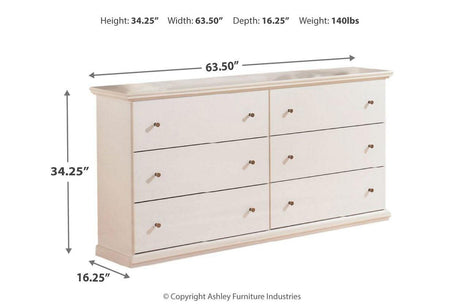 Bostwick Shoals White Dresser by Ashley at Eve Furniture