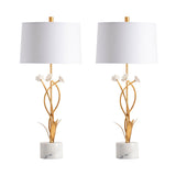 Botanical Garden Gold/White Table Lamp (Set of 2) by Crestview at Eve Furniture