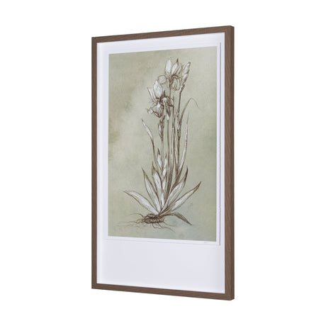 Botanical Sketch IV (green) by Mercana Studio Hand Embellished Framed Art Print Matted under Glass by Mercana at Eve Furniture