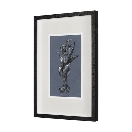 Botanical sketches I (Blue) by Mercana Studio Hand Embellished Framed Art Print Matted under Glass by Mercana at Eve Furniture