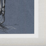 Botanical sketches I (Blue) by Mercana Studio Hand Embellished Framed Art Print Matted under Glass by Mercana at Eve Furniture