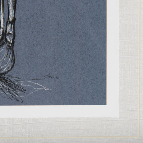 Botanical sketches I (Blue) by Mercana Studio Hand Embellished Framed Art Print Matted under Glass by Mercana at Eve Furniture