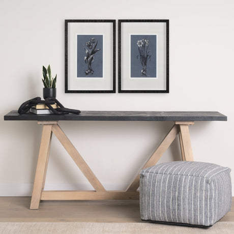 Botanical sketches I (Blue) by Mercana Studio Hand Embellished Framed Art Print Matted under Glass by Mercana at Eve Furniture