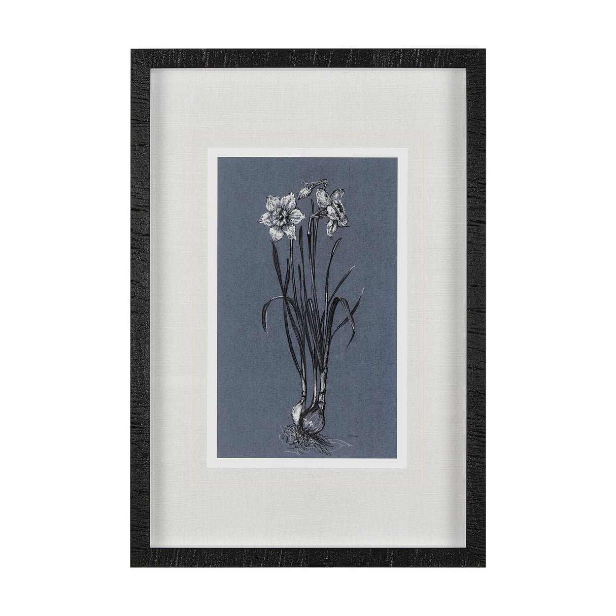 Botanical sketches I (Blue) by Mercana Studio Hand Embellished Framed Art Print Matted under Glass by Mercana at Eve Furniture
