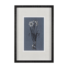 Botanical sketches I (Blue) by Mercana Studio Hand Embellished Framed Art Print Matted under Glass by Mercana at Eve Furniture